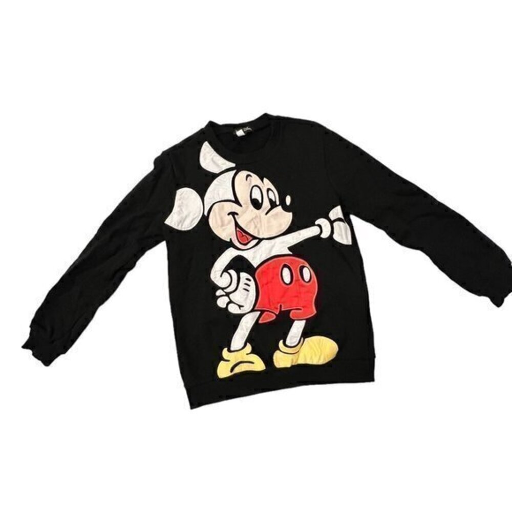 Mickey Mouse Sweatshirt Women's Size Small Crew Neck Disney Embroidered Rare